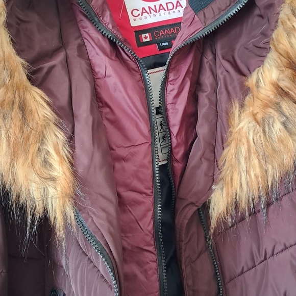 Canada Weather Gear Burgundy Parka with Faux Fur Hood - Picture 10 of 10